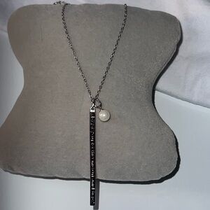 NEW 🛍 PRETTY STERLING SILVER LOVE YOU TO THE MOON AND BACK NECKLACE WITH PEARL